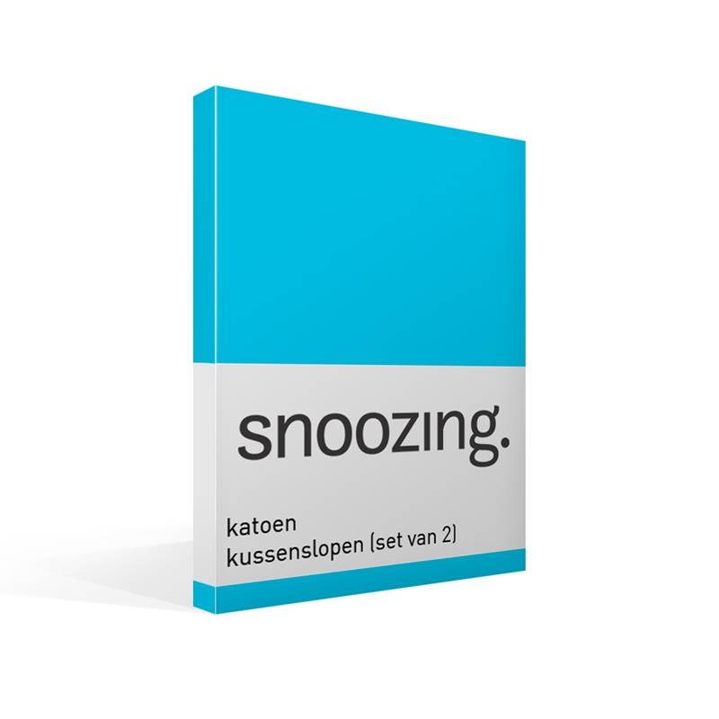 Snoozing katoen kussenslopen (set van 2) Turquoise 60x70 cm - Standaardmaat