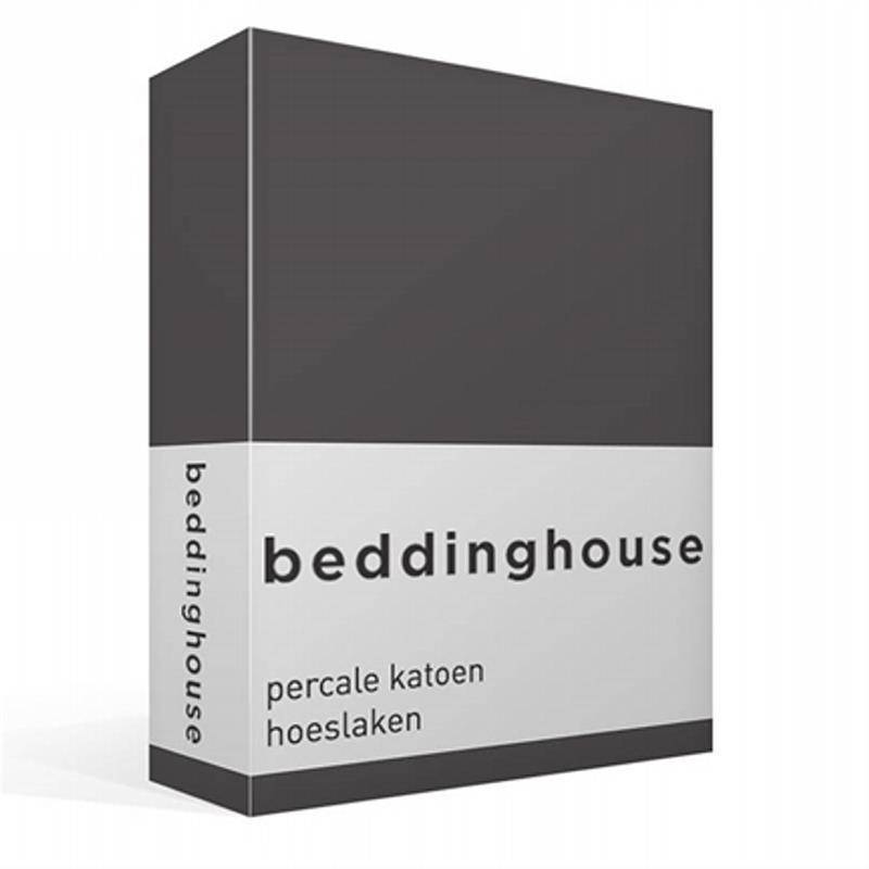 Beddinghouse percale katoen hoeslaken Anthracite Lits-jumeaux (160x210/220 cm)