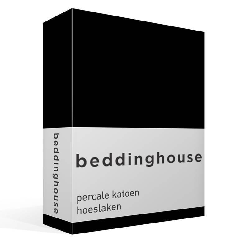 Goedkoopste Beddinghouse percale katoen hoeslaken Black 1-persoons (80/90x200 cm)