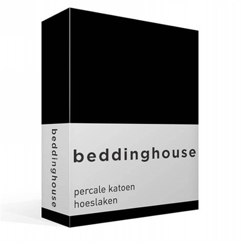 Goedkoopste Beddinghouse percale katoen hoeslaken Black Lits-jumeaux (160x210/220 cm)