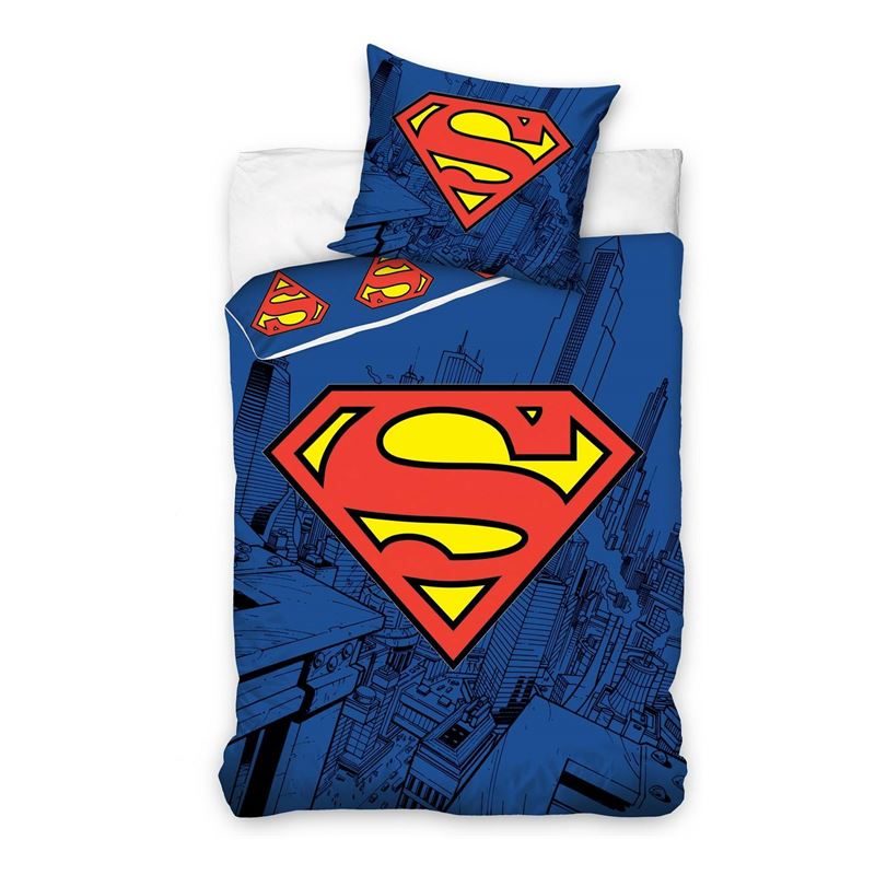 Goedkoopste Superman dekbedovertrek Multi 1-persoons (140x200 cm + 1 sloop)