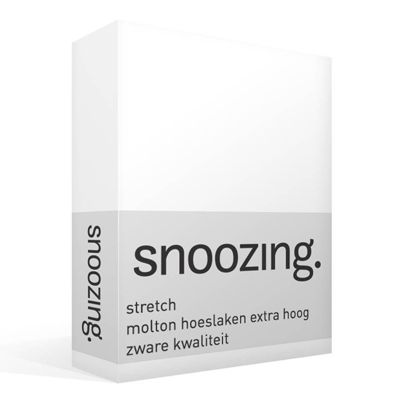 Goedkoopste Snoozing stretch molton hoeslaken extra hoog Wit Lits-jumeaux (160x200 of 140x210/220 cm)