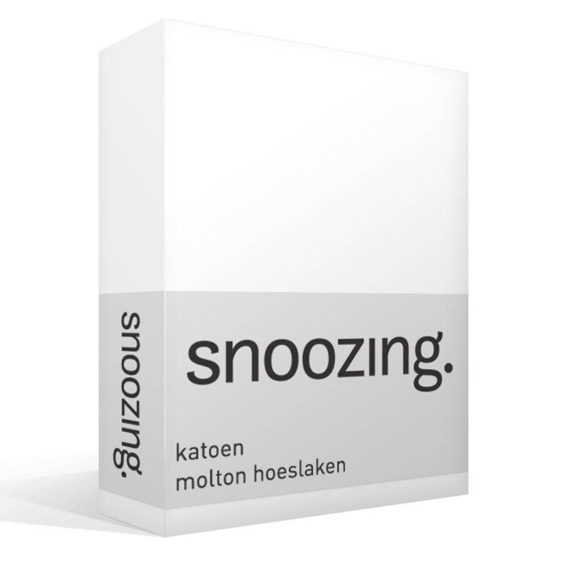 Snoozing katoen molton hoeslaken Wit Lits-jumeaux (160x200 cm)