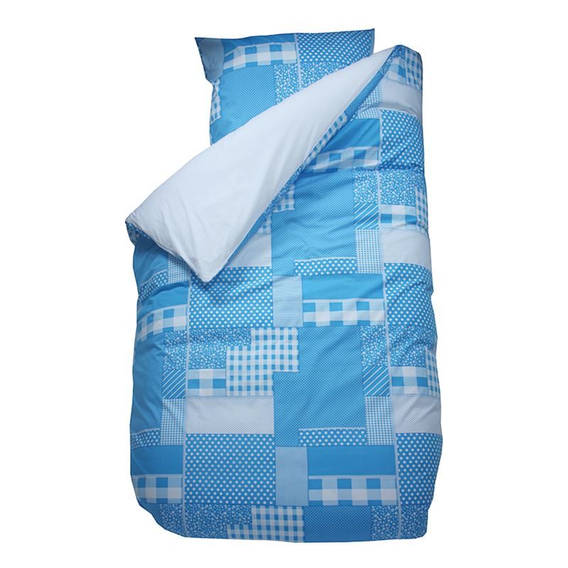 Goedkoopste BINK Bedding Patchwork dekbedovertrek Aqua 1-persoons (140x200/220 cm + 1 sloop)