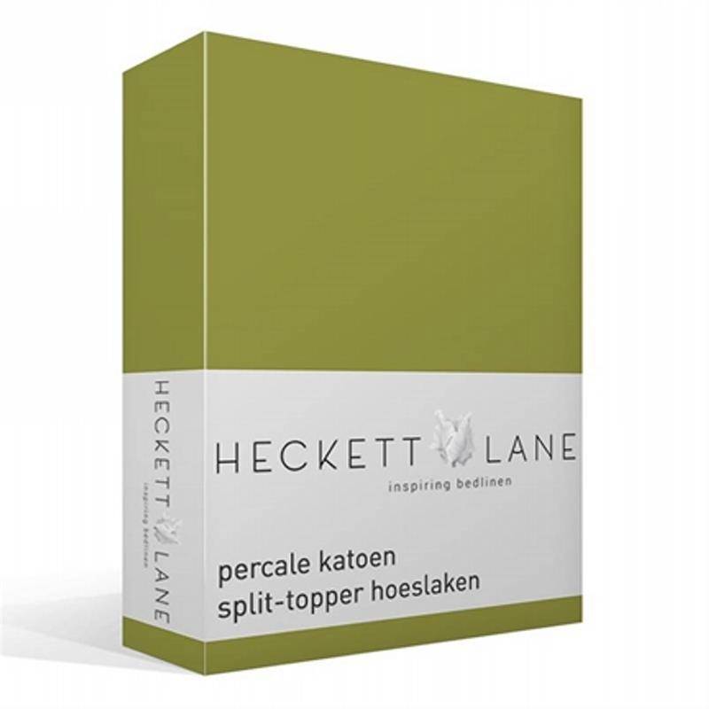 Goedkoopste Heckett & Lane percale katoen split-topper hoeslaken Green Oasis Lits-jumeaux (160x210 cm)