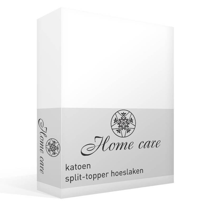 Home Care katoen split-topper hoeslaken Wit Lits-jumeaux (160x200 cm)