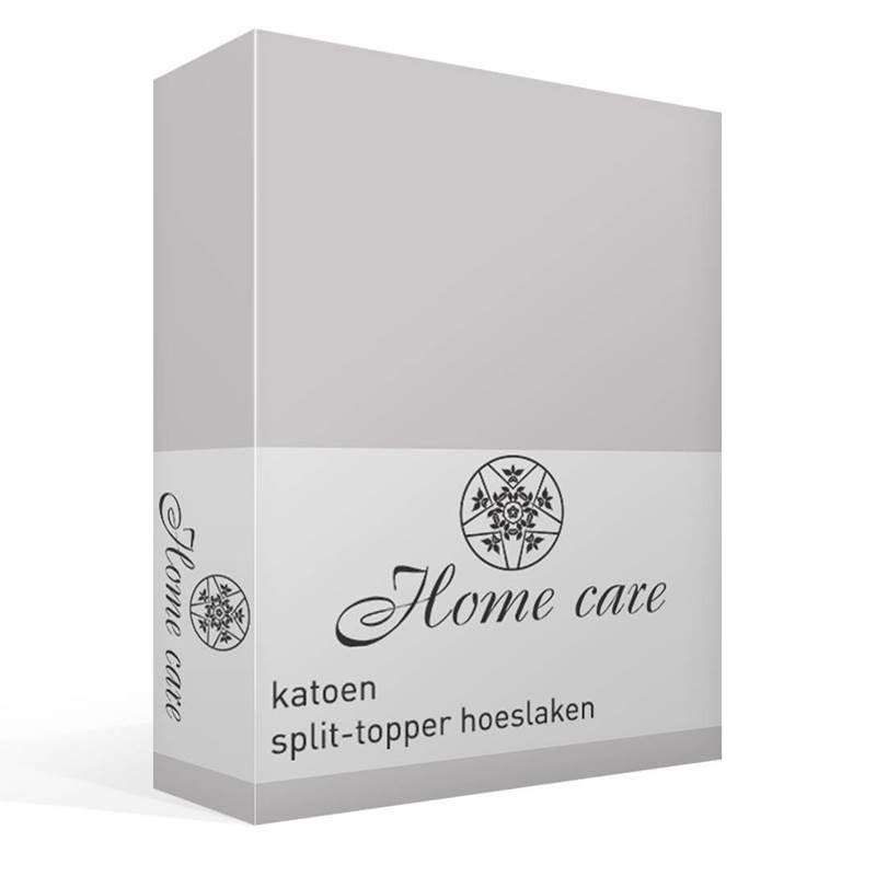Home Care katoen split-topper hoeslaken Grijs 2-persoons (140x200 cm)