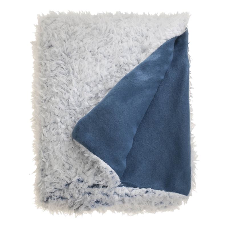 Goedkoopste Unique Living Salvo fleece plaid Copen Blue 150x200 cm