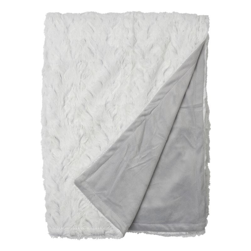 Goedkoopste Snoozing James fleece plaid White 150x200 cm