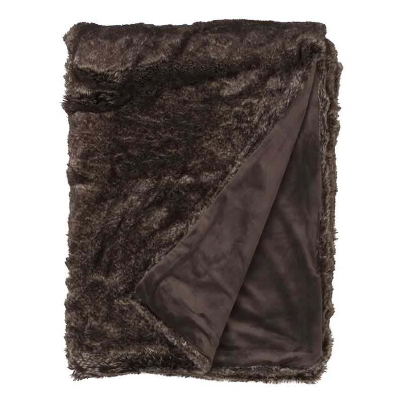 Goedkoopste Snoozing Lovis fleece plaid Bruin 150x200 cm
