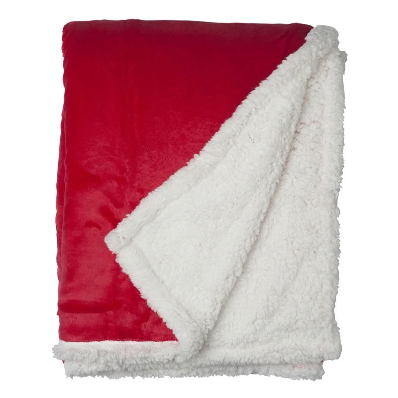 Goedkoopste Snoozing Uni fleece plaid Red 150x200 cm