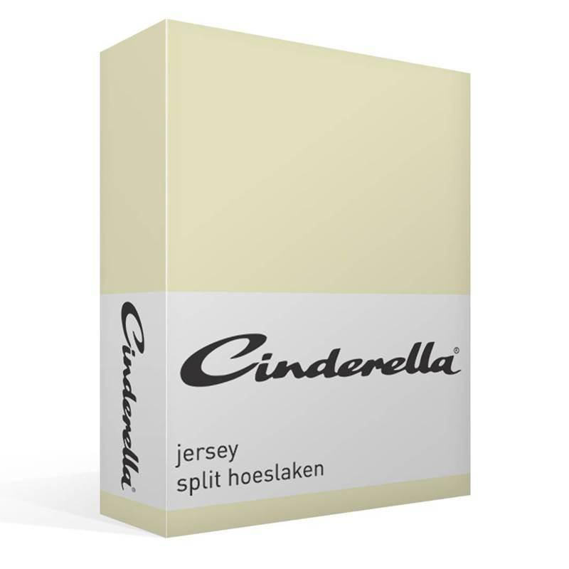 Cinderella jersey split-topper hoeslaken Ivory Lits-jumeaux (160x200/210 cm)