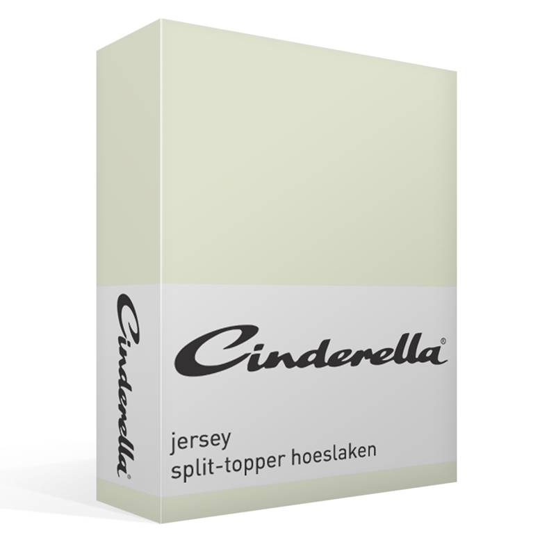 Cinderella jersey split-topper hoeslaken Ivory Lits-jumeaux (200x200/210 cm)