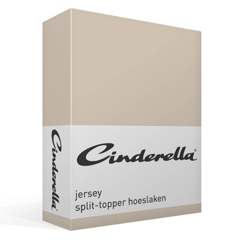 Cinderella jersey split-topper hoeslaken Silver sand Lits-jumeaux (160x200/210 cm)