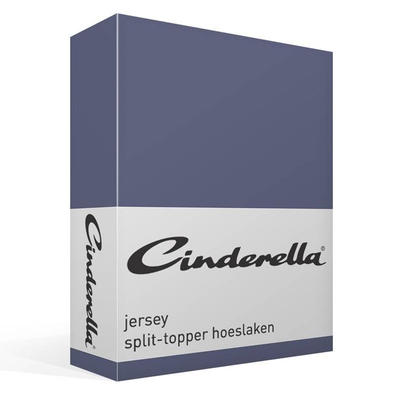 Goedkoopste Cinderella jersey split-topper hoeslaken Dark Blue Lits-jumeaux (200x200/210 cm)