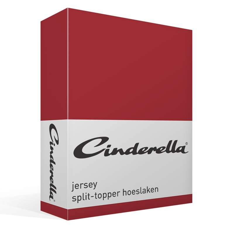 Cinderella jersey split-topper hoeslaken Red Lits-jumeaux (180x200/210 cm)