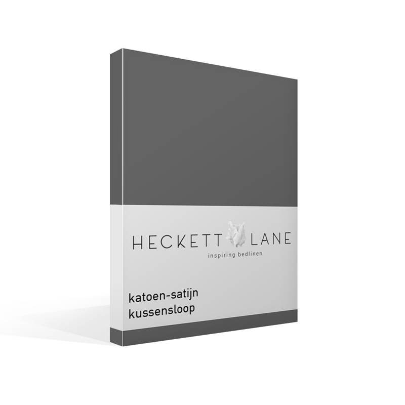 Heckett & Lane katoen-satijn kussensloop Dark Gull Grey 60x70 cm - Standaardmaat