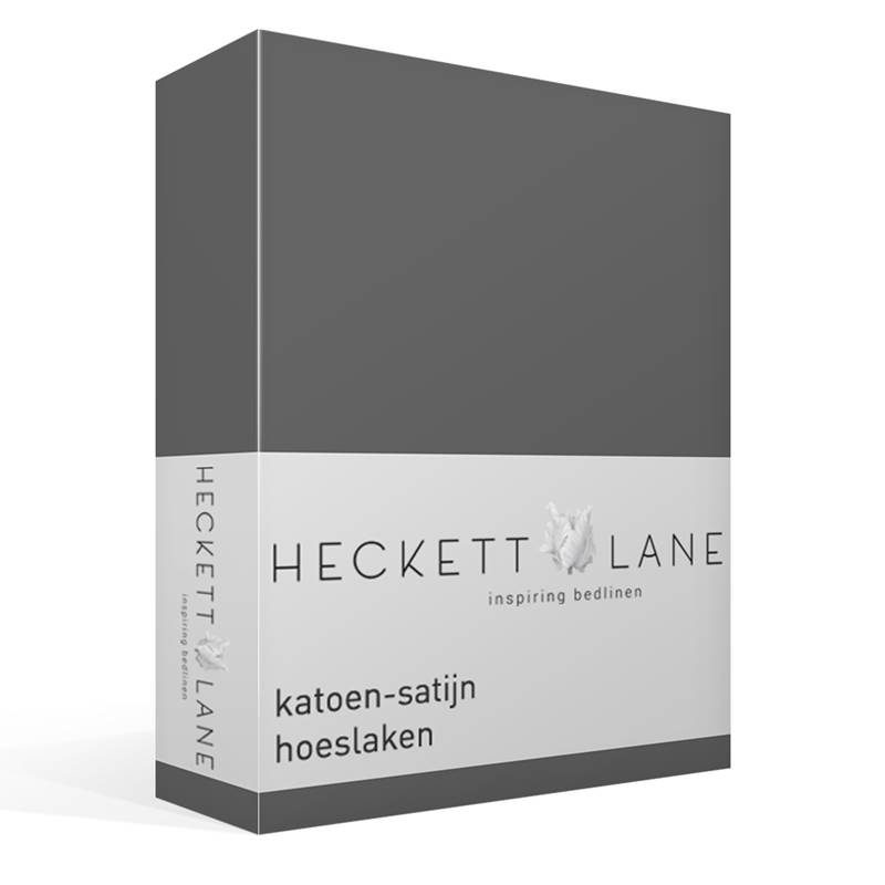 Goedkoopste Heckett & Lane katoen-satijn laken Dark Gull Grey 1-persoons (160x290 cm)