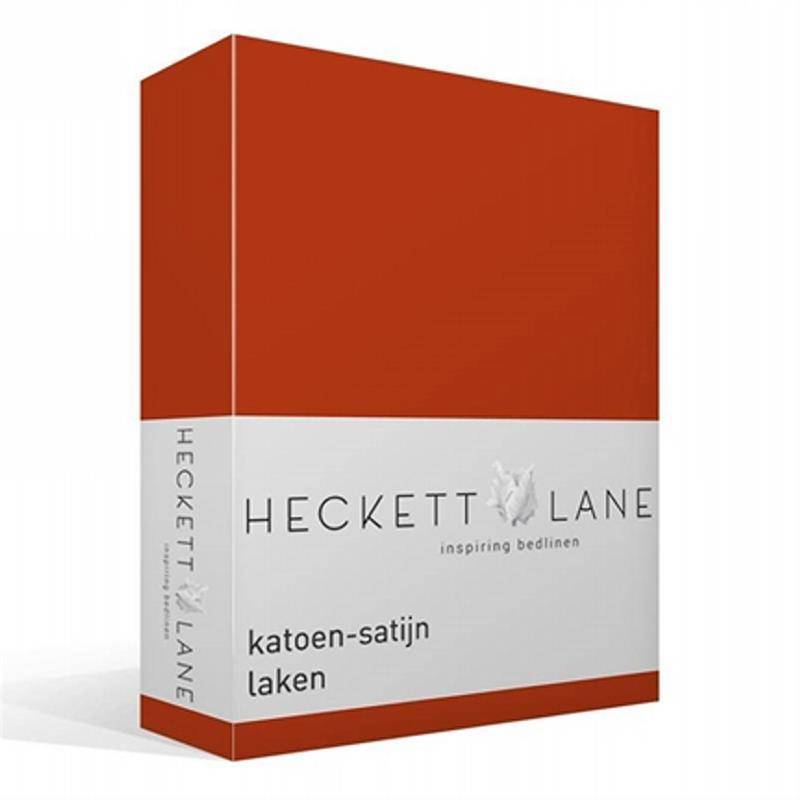 Heckett & Lane katoen-satijn laken Mecca Orange Lits-jumeaux (270x290 cm)