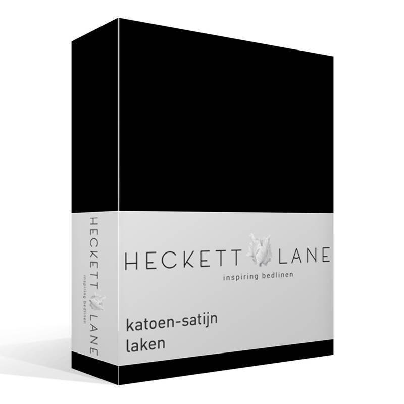 Heckett & Lane katoen-satijn laken Night Black 1-persoons (160x290 cm)
