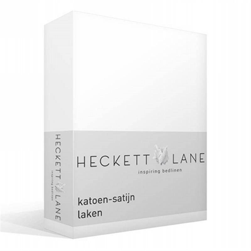 Heckett & Lane katoen-satijn laken Wit Lits-jumeaux (270x290 cm)