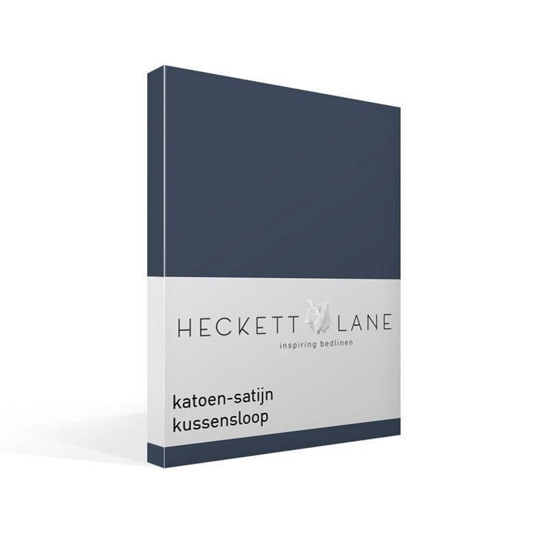 Heckett & Lane katoen-satijn kussensloop Steel Blue 60x70 cm - Standaardmaat