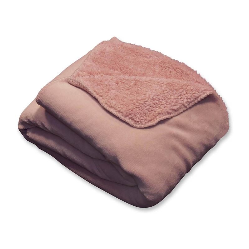 Goedkoopste Unique Living Tavi fleece plaid Old Pink 130x160 cm