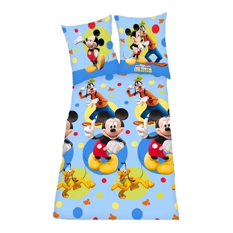 Goedkoopste Disney Mickey Mouse flanel dekbedovertrek Multi 1-persoons (140x200 cm + 1 sloop)