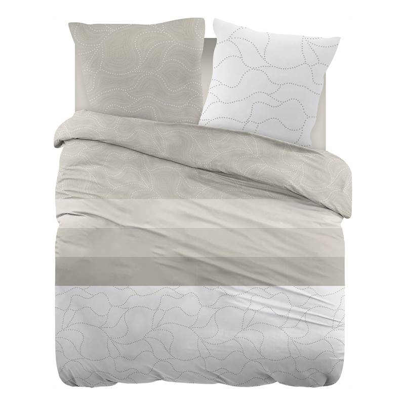 Goedkoopste Snoozing Karlien flanel dekbedovertrek Beige 1-persoons (140x200/220 cm + 1 sloop)