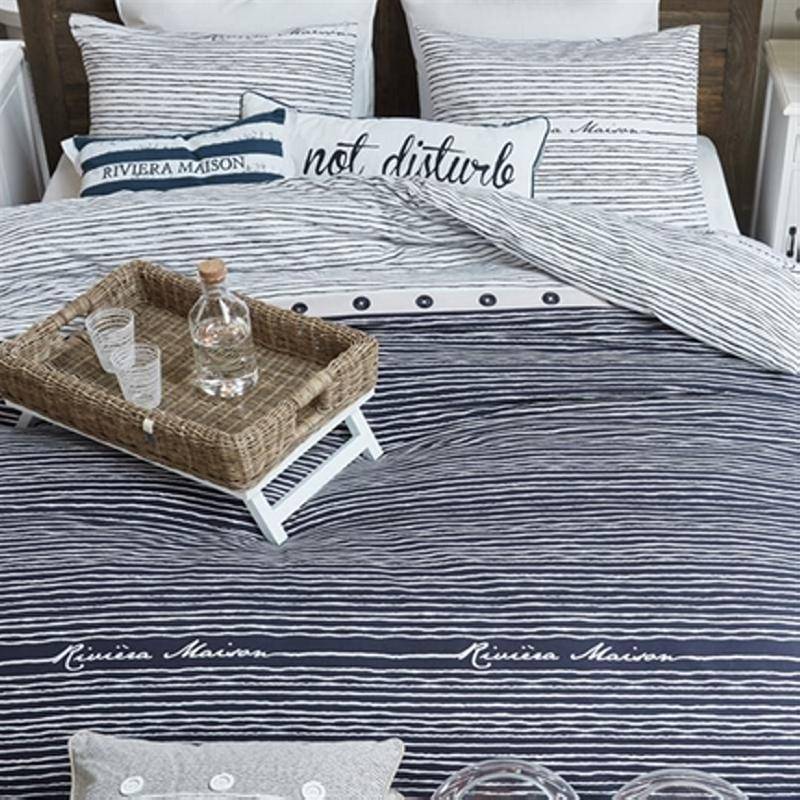 Goedkoopste Rivièra Maison Sylt Stripe dekbedovertrek Blauw 2-persoons (200x200/220 cm + 2 slopen)