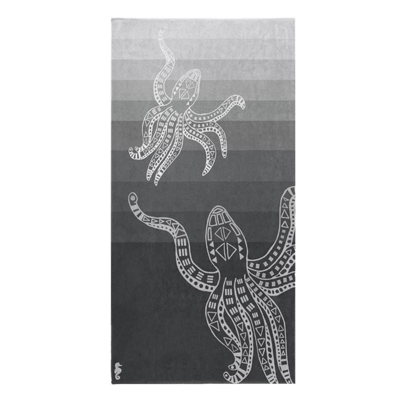 Seahorse Octopus strandlaken Grey 100x180 cm