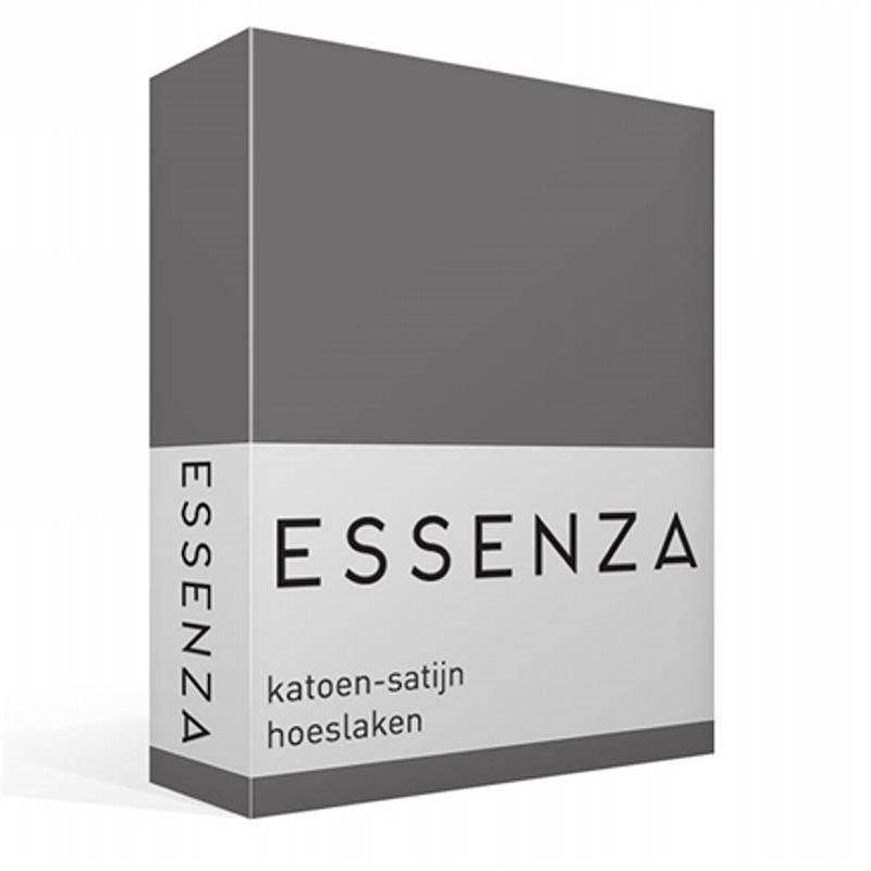 Goedkoopste Essenza Satin hoeslaken Steel grey 1-persoons (90x210 cm)