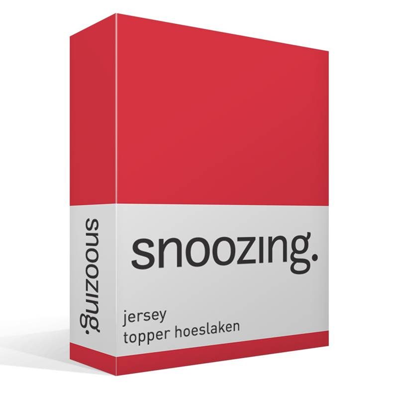 Snoozing jersey topper hoeslaken Rood Lits-jumeaux (200x200 cm)
