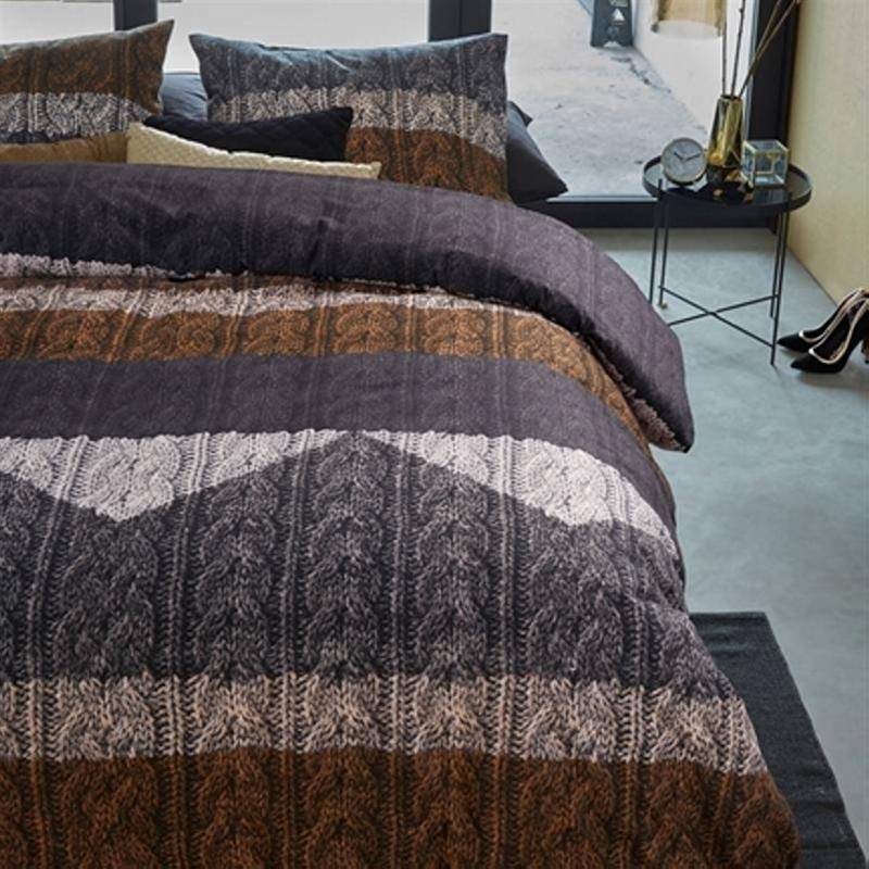 Goedkoopste Beddinghouse Bolivia flanel dekbedovertrek Ocre Lits-jumeaux (240x200/220 cm + 2 slopen)