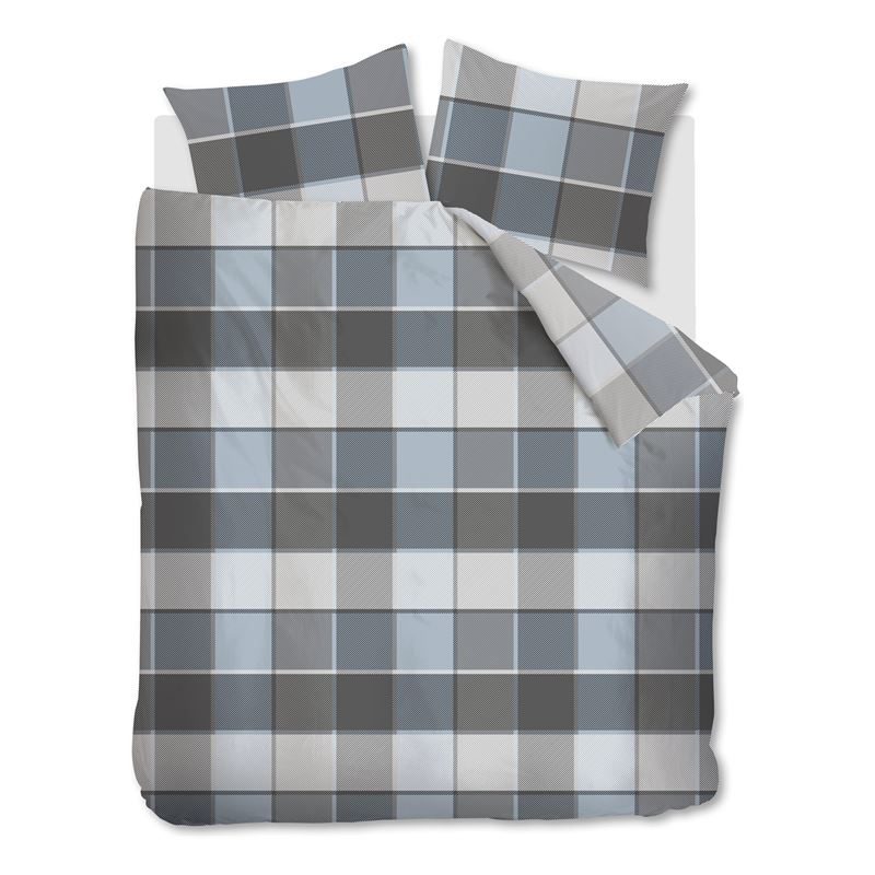 Goedkoopste Snoozing Drummond flanel dekbedovertrek Bluegrey Lits-jumeaux (260x200/220 cm + 2 slopen)