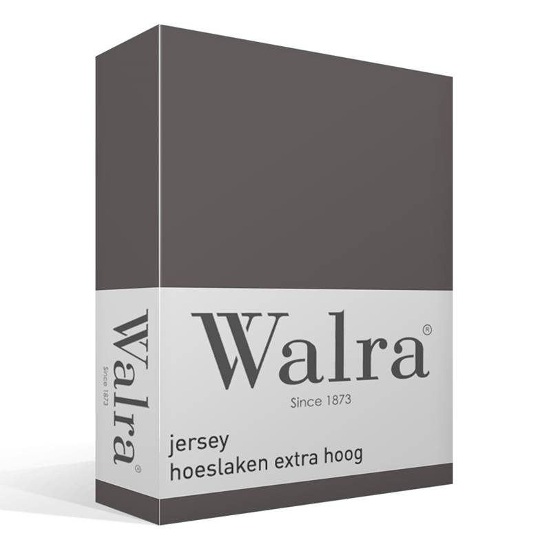 Walra jersey hoeslaken extra hoog Antraciet Lits-jumeaux (180/200x200/220 cm)