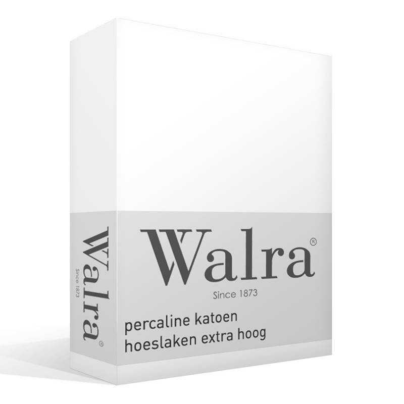 Walra percaline katoen hoeslaken extra hoog Wit Lits-jumeaux (160x200 cm)