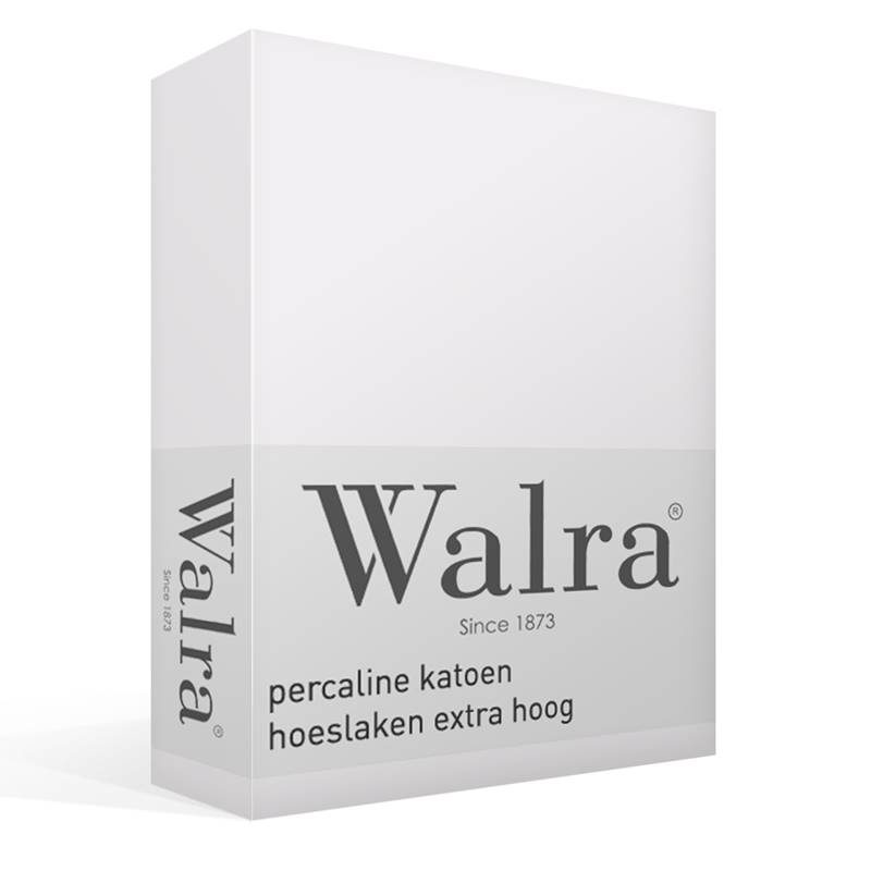 Walra percaline katoen hoeslaken extra hoog Off-white 1-persoons (90x200 cm)