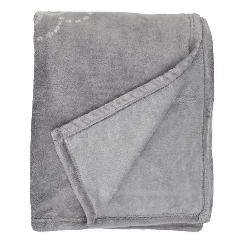 Unique Living Bloem fleece plaid Grey 130x160 cm
