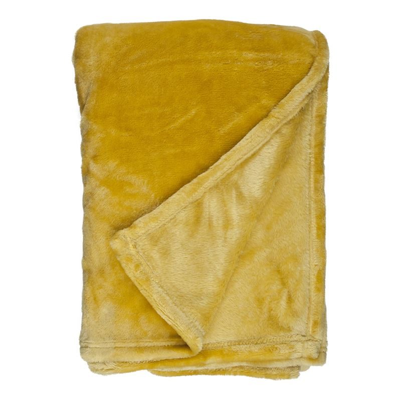 Unique Living Blush fleece plaid Oil Yellow 150x200 cm