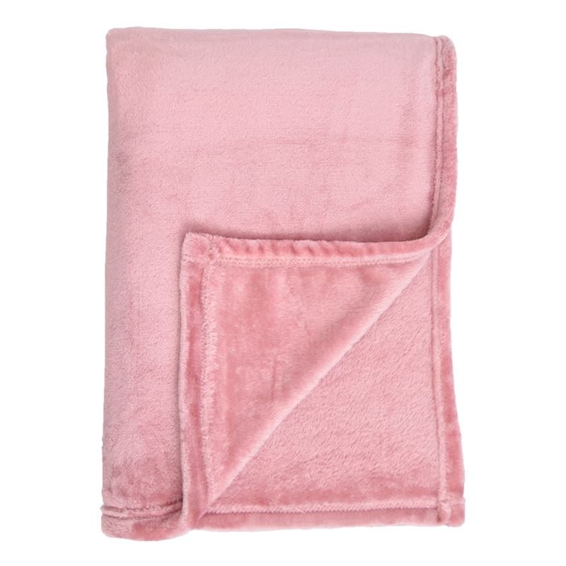 Goedkoopste Unique Living Blush fleece plaid Mesa Rosa 150x200 cm