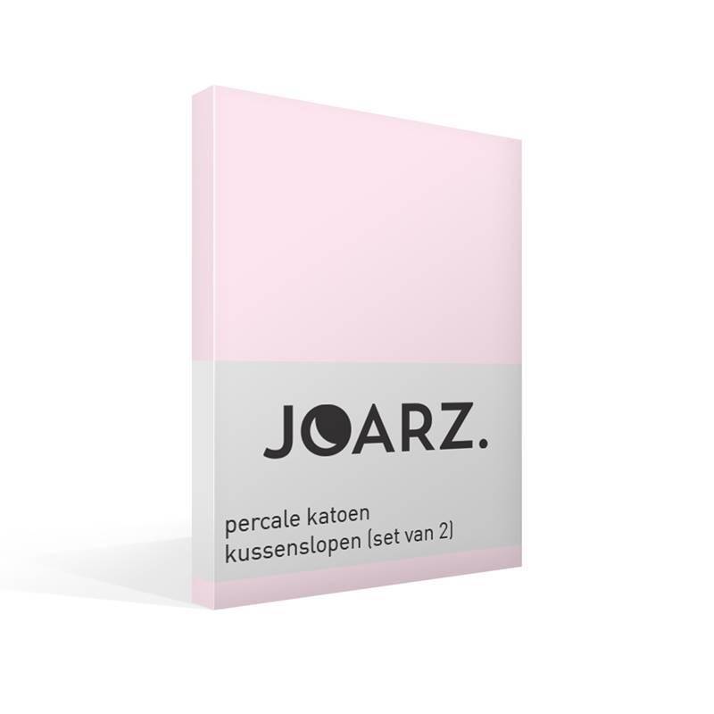 Joarz percale katoen kussenslopen (set van 2) - Pink Blush Roze 60x70 cm - Standaardmaat