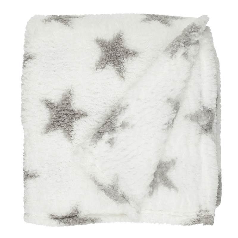 Goedkoopste Unique Living Stars fleece plaid Off white 150x200 cm