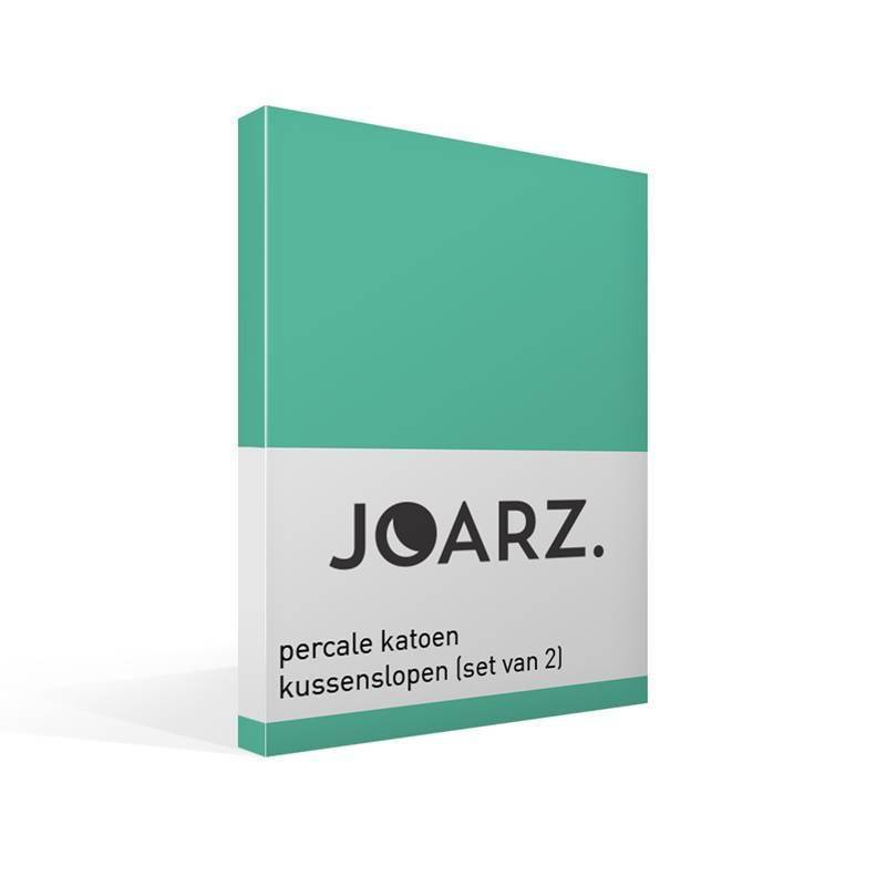 Joarz percale katoen kussenslopen (set van 2) - Green it Up Groen 60x70 cm - Standaardmaat