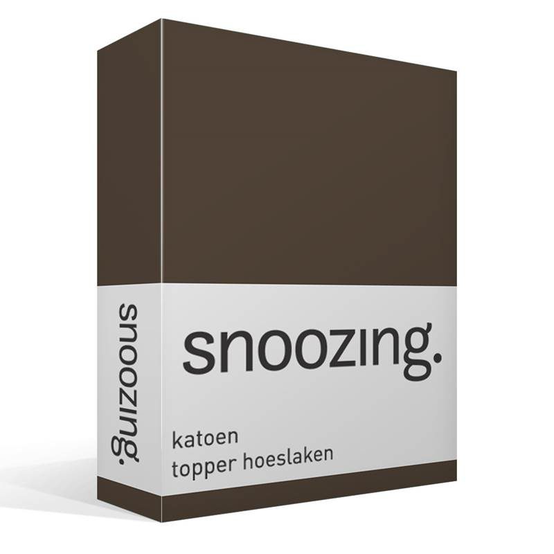 Snoozing katoen topper hoeslaken Bruin 1-persoons (80x200 cm)