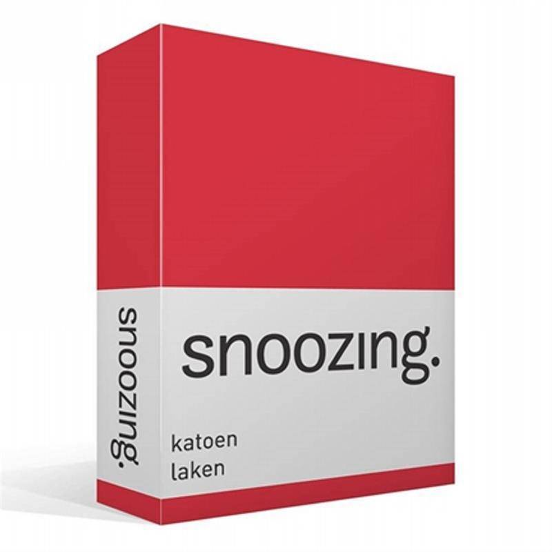 Snoozing katoen laken Rood 2-persoons (200x260 cm)
