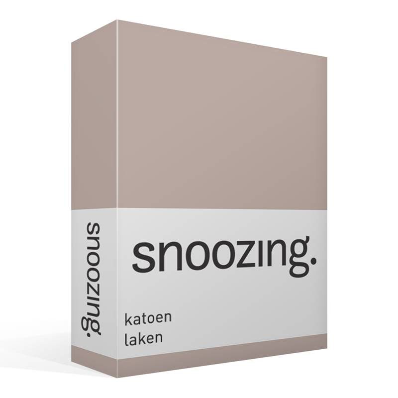 Snoozing katoen laken Taupe Lits-jumeaux (240x260 cm)