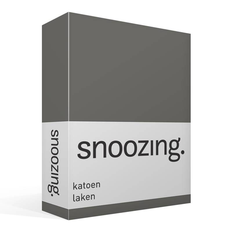 Goedkoopste Snoozing katoen laken Antraciet Lits-jumeaux (240x260 cm)