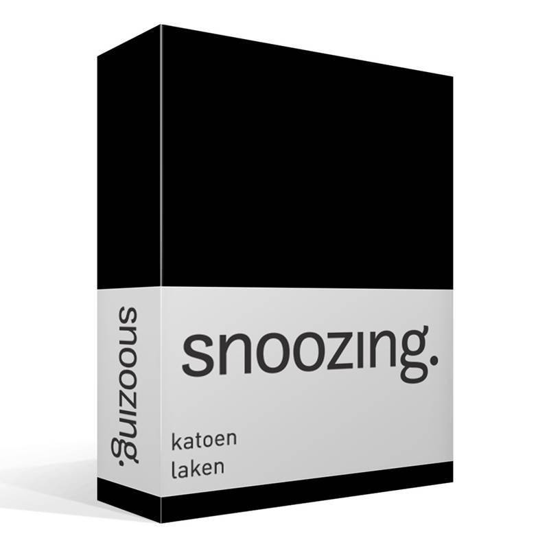 Snoozing katoen laken Zwart 1-persoons (150x260 cm)