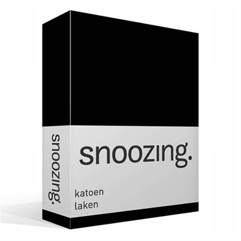 Snoozing katoen laken Zwart 2-persoons (200x260 cm)